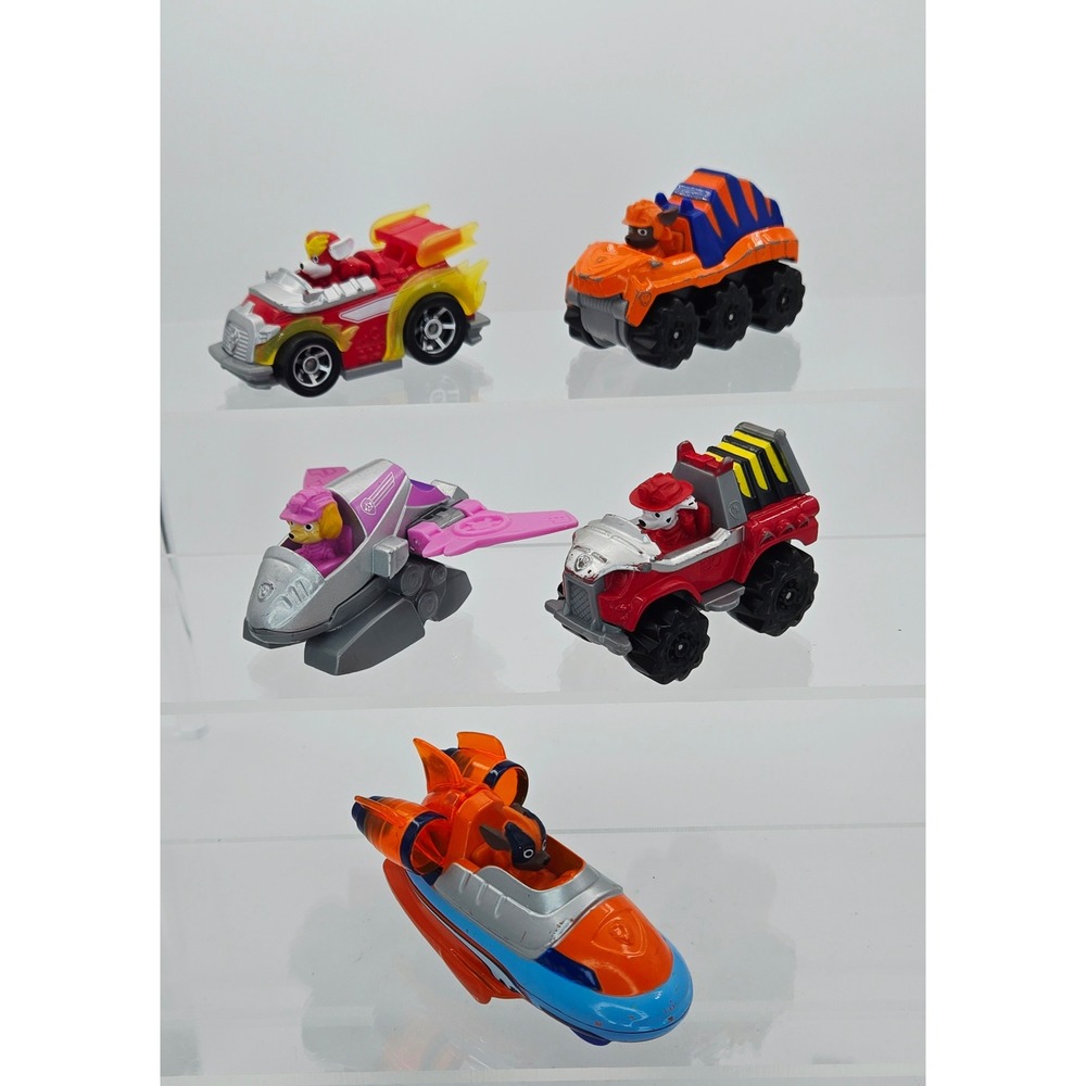 Paw Patrol True Metal Diecast Vehicle Lot Marshall Skye Zuma Rocky 5pc Toy Cars